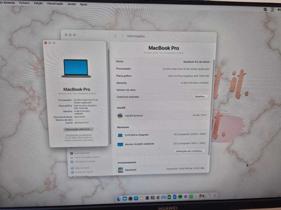 MacBook Pro Retina Touch Bar - 2019 - Ecrã danificado