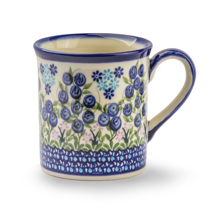 Kubek ceramiczny Mirek Ceramika Bolesławiecka Kalich 280 ml - Jagódka