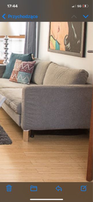 sofa rozkladana, stol, komoda, tv