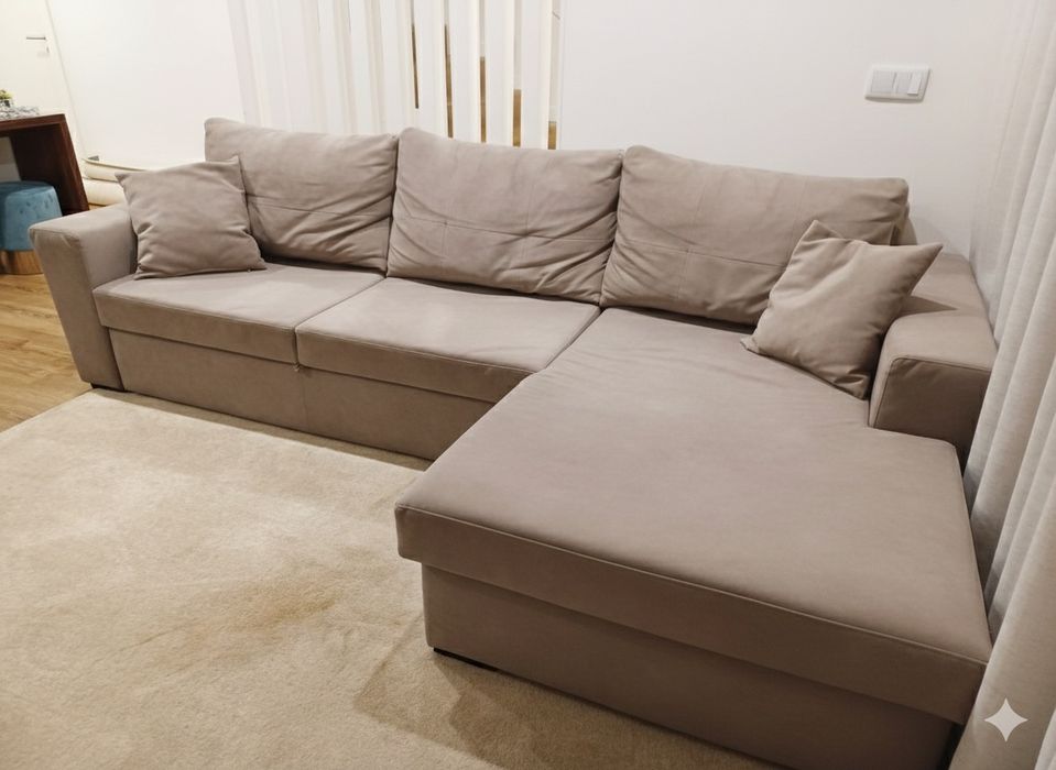 Sofá Premium ANTARTE | 3 Lugares + Chaise Longue (Baú e Cama)