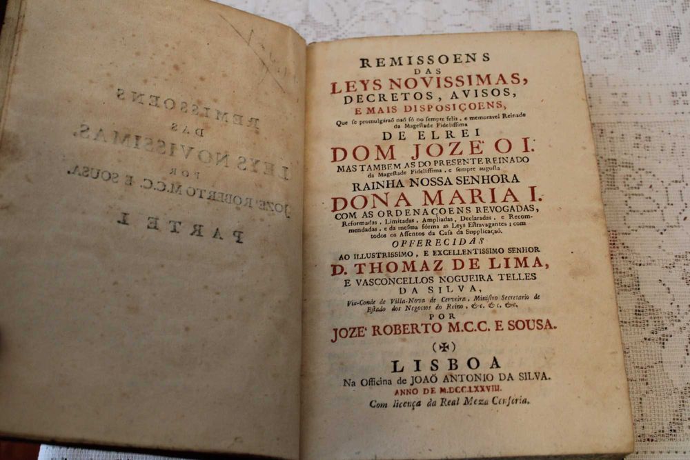 "REMISSIONES DAS LEYS NOVISSIMAS" DE EL REI DOM JOSE l ,   ano 1778
