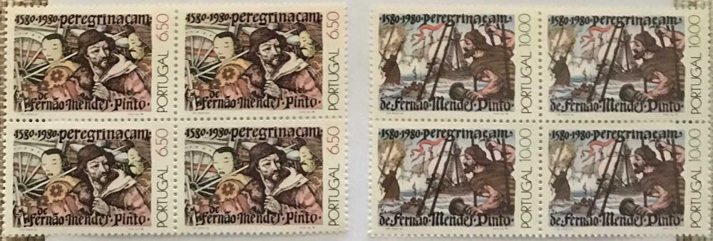 Complete set of 2 stamp sheets, unused – Fernão Mendes Pinto – 1980