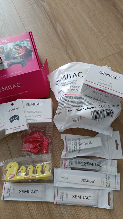 Semilac zestaw do manicure hybrydowego lampa i 14 akcesoriów