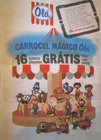 Antiga Coleção completa ~ "CARROCEL MÁGICO" ~ Brinde Gelados Olá  1966
