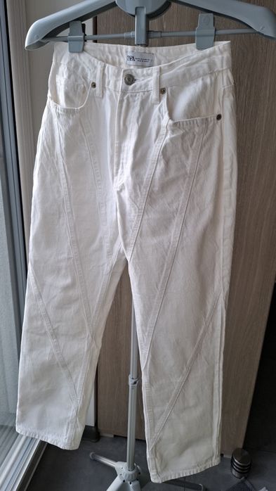 Spodnie jeans ZARA białe r. S