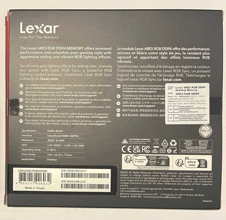 Top Ram DDR4 Lexar Ares RGB 3866 MHz 16 Gb 2x8 Gb nowa gwarancja PL