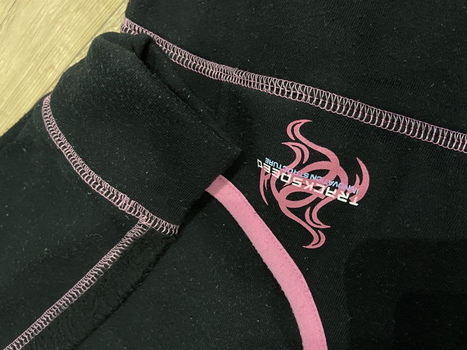 Komplet dresowy S/M czarno rozowy bluza na zamek