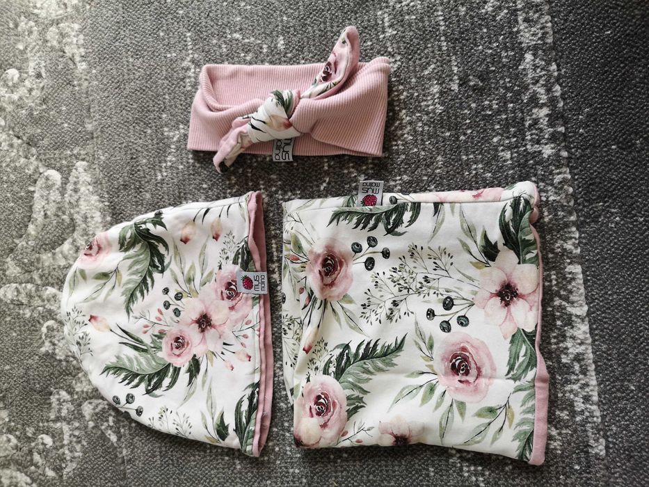 Czapka, komin i opaska dla dziewczynki