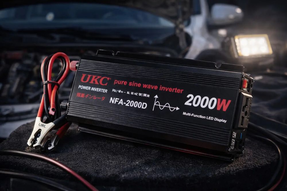 Инвертор UKC NFA-2000D 2000 Вт (12 В → 220 В) — чистый синус