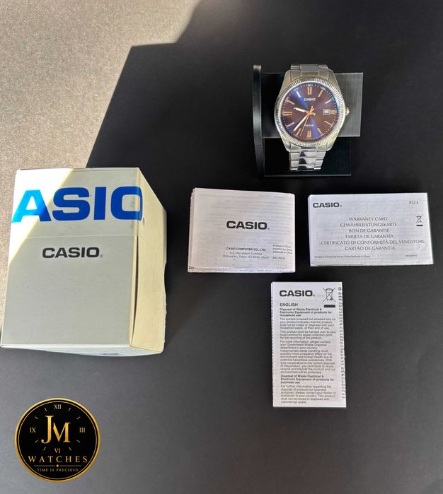 casio mtp-1302p 2784 – blue dial – japan movement