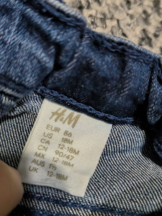 Spodnie jeansowe jeans jeansy H&M 86 regulowane w pasie