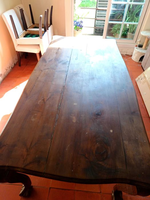 Mesa rustica em madeira maciça de carvalho