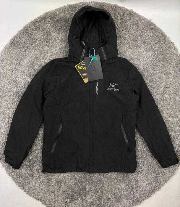 Вітрівка Arc'teryx чоловіча чорна з капюшоном S-XXL нова