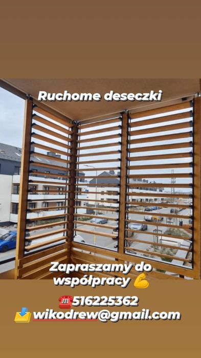 Ruchome deseczki, żaluzje drewniane ogrodowe