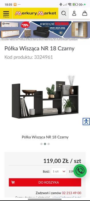 Półka wisząca urzywana