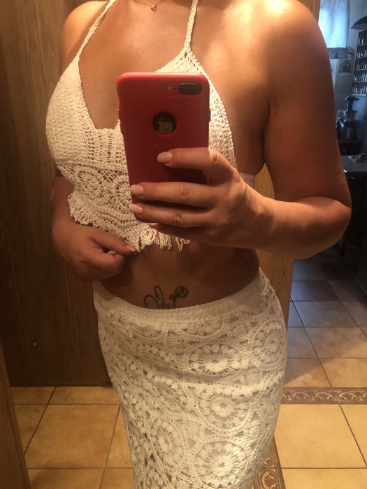 Top i spódnica szydełko