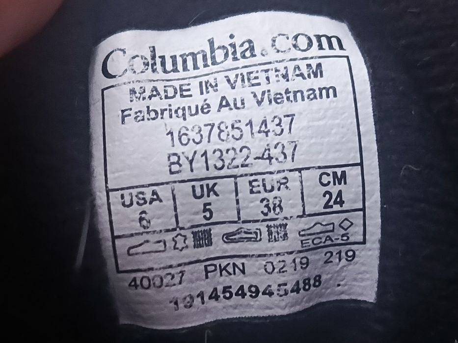 Чоботи зимові. Columbia. Р. 38