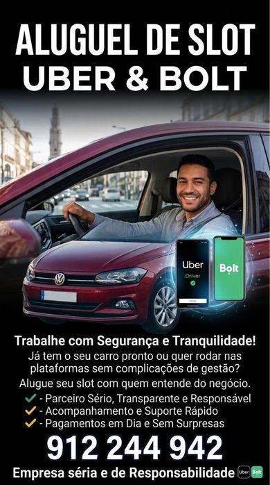 Aluguel Slot Uber e Bolt