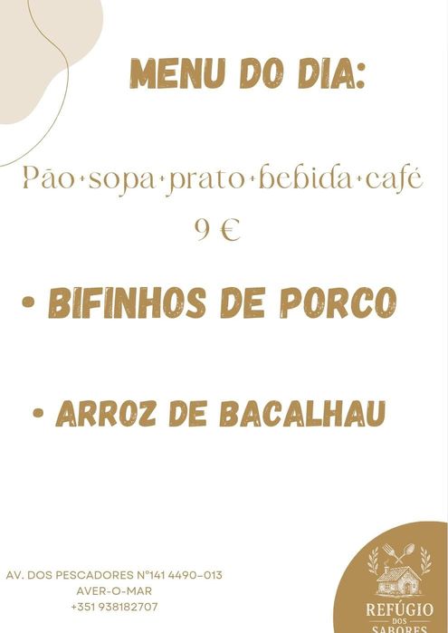 Prato do dia - Refúgio dos Sabores