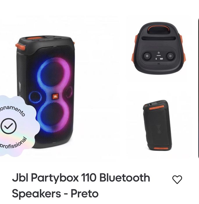 Coluna JBL PartyBox com microfone e Ipad