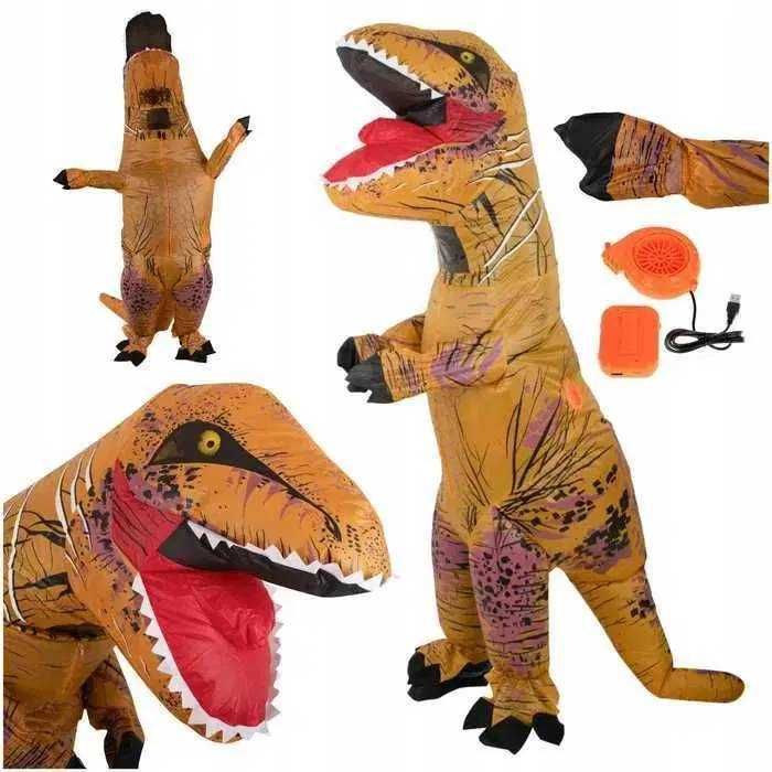 Dmuchany kostium dinozaur T-REX strój dla dorosłych