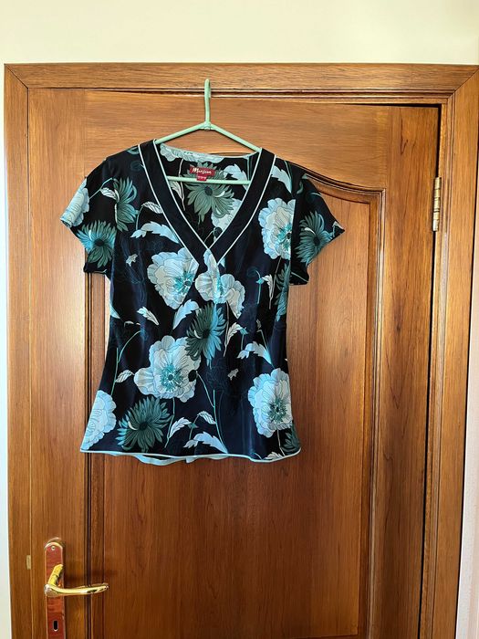 jedwabna bluzka damska krótki rękaw