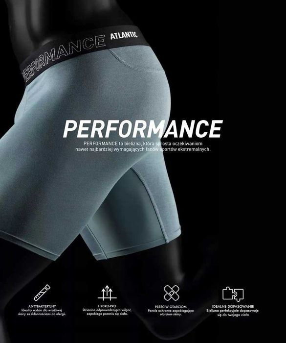Bokserki Majtki Męskie Bambusowe LONG Performance ATLANTIC rozm. M