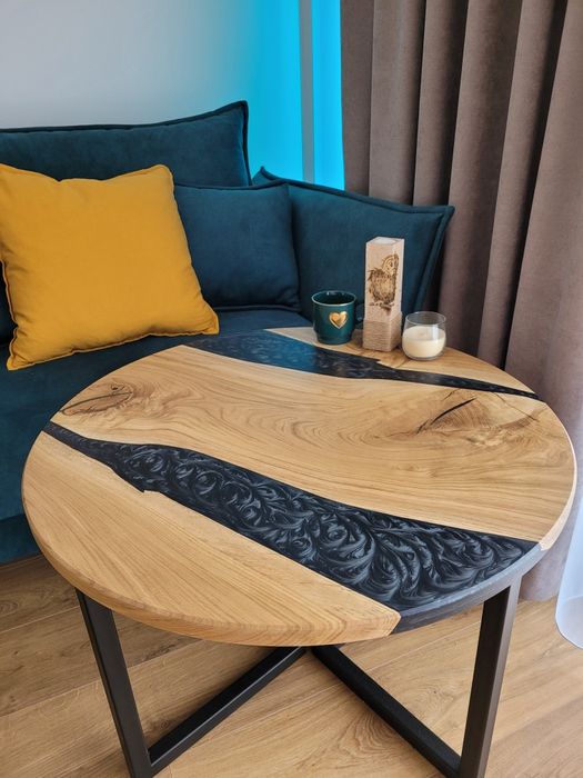 Stolik kawowy Premium Loft drewno z żywicą epoksydowy Made in Poland