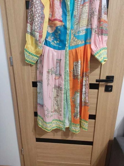 sukienka koszulowa luksusowa, lniana