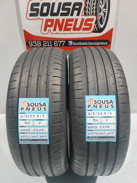 2 pneus semi novos 215-55R17 Good Year - Oferta dos Portes