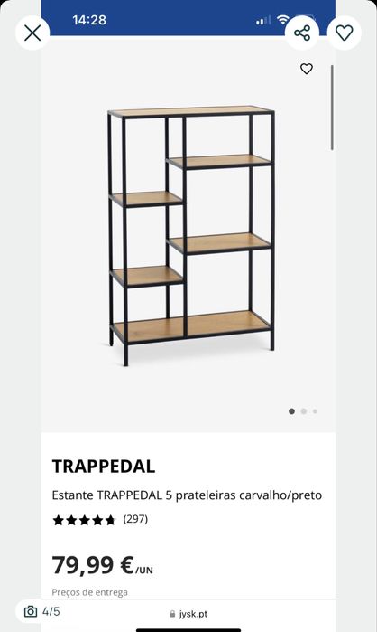 Estante carvalho e ferro