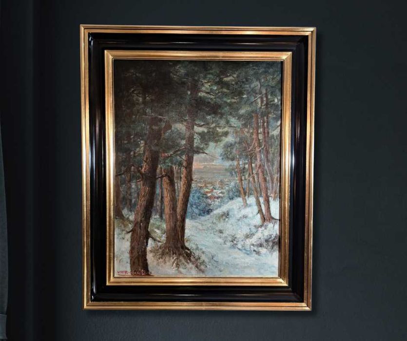 Obraz olejny - Pejzaż zimowy - Victor de Ruyte