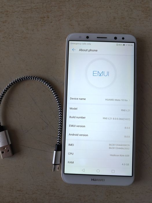 Sprzedam klasyczny smartfon Huawei mate 10 lite. 4/64. Stan idealny