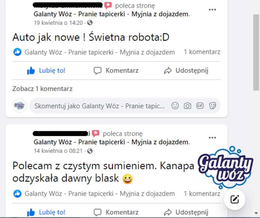 Pranie tapicerki/kanapy + Suszenie = krótki czas schnięcia! Promocja!
