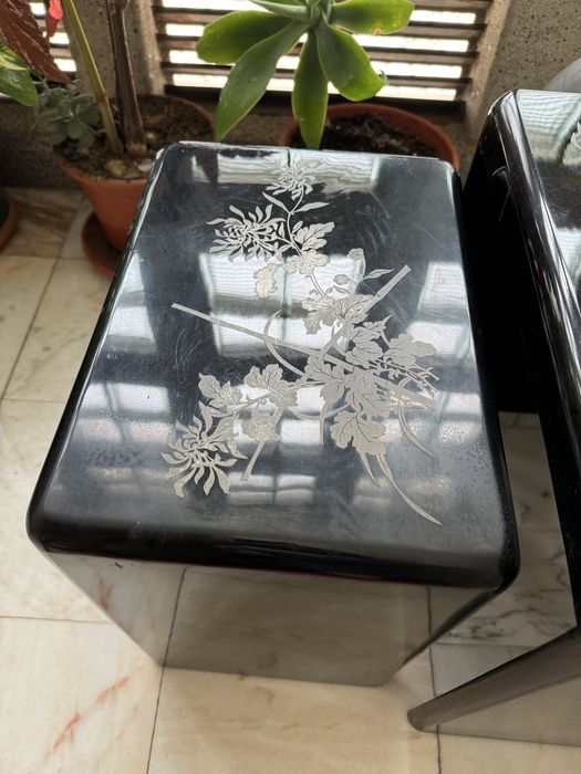 Conjunto 3 mesas laterais de apoio empilhaveis