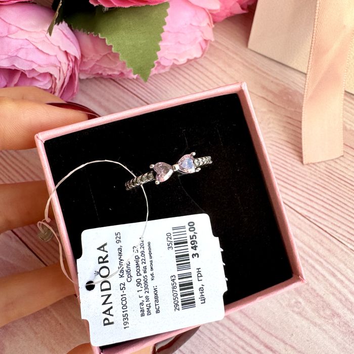 Каблучка Пандора Pandora оригінал кільце Кольцо «Рожевий бант» нова