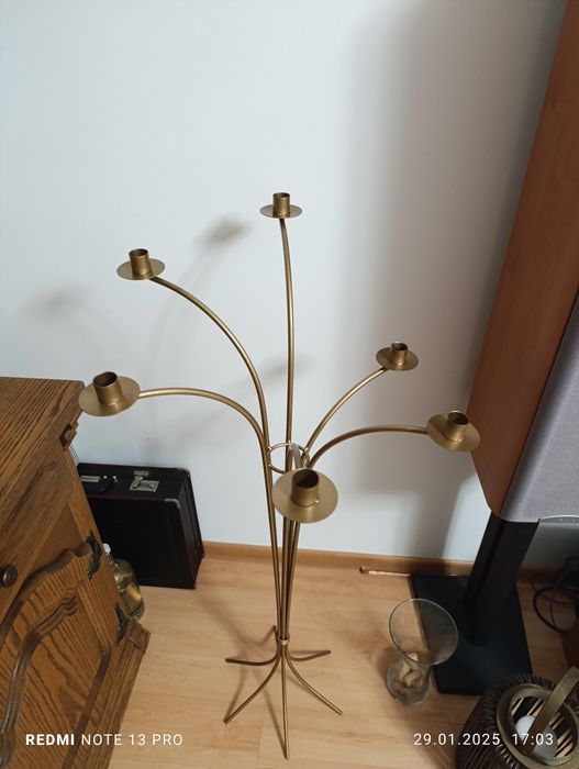 Świecznik podłogowy złoty wys. 110cm