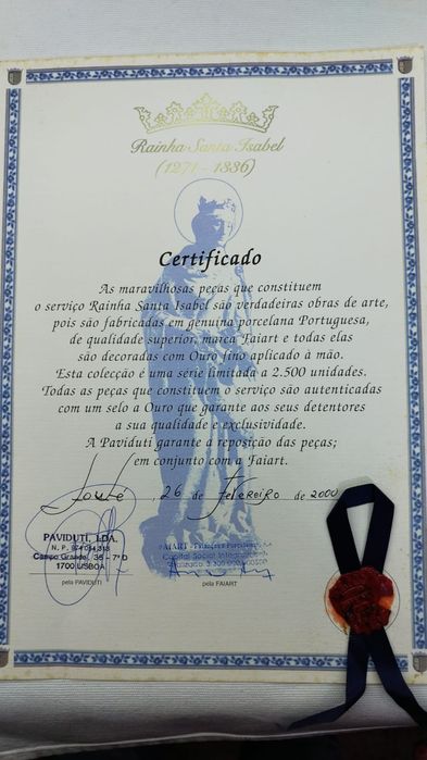 BAIXELA RAINHA SANTA ISABEL (Paviduti) - EDIÇÃO LIMITADA -  OURO