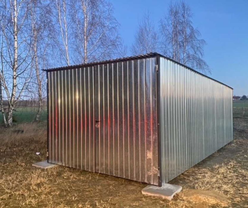 Garaż blaszany na budowę 3x5 4x5 Wzmocniony Trapez BLACHY-Producent