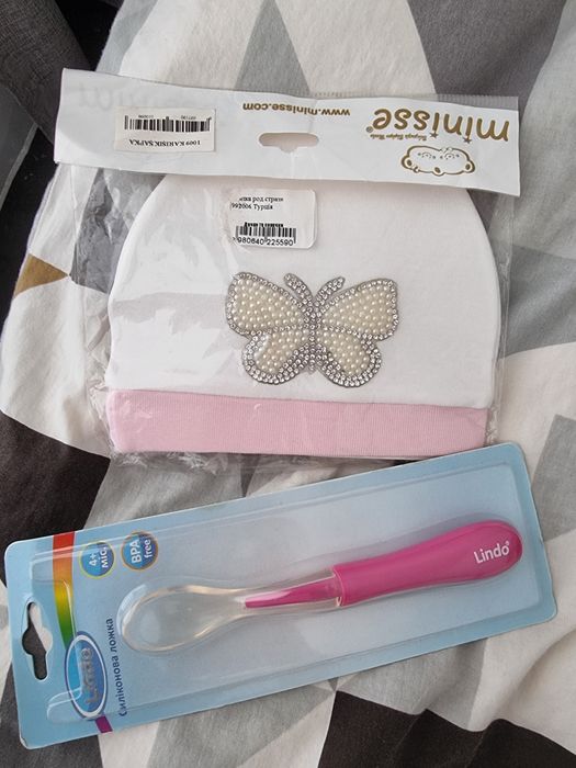 Набір для новонародженого, силіконова ложка, памперси