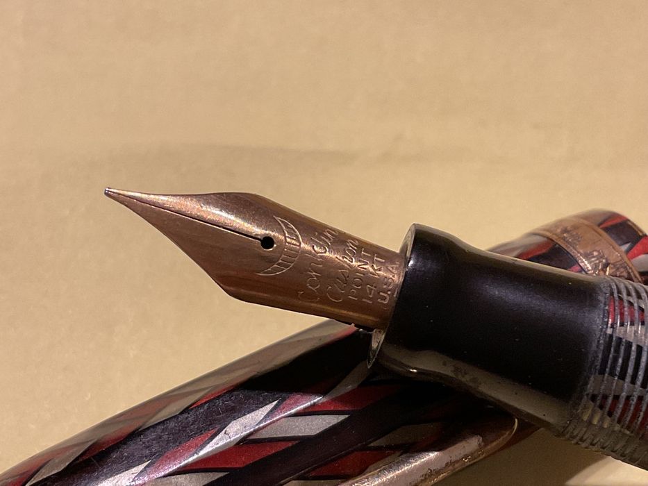 Caneta antiga Conklin Nozac Art Deco de 1930 rara
