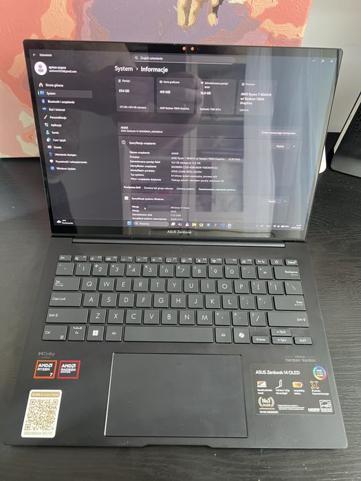 ASUS ZenBook 14 OLED DOTYKOWY 500 nit | Ryzen 7 | NOWY | BOX