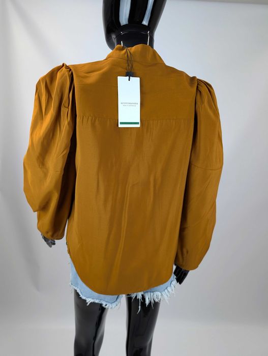 Scotch Soda bluzka bufiaste rękawy musztardowa, Koszula, wiskoza, M 38