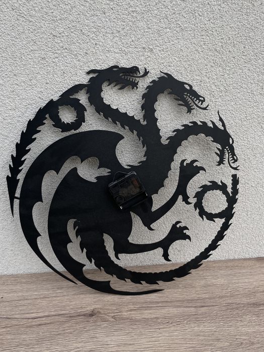 Zegar Gra o Tron herb Targaryen, cichy mechanizm