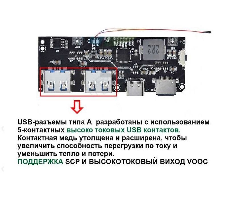 25W Плата зарядки Повер Банк быстрая зарядка чип SW6206 Power Bank