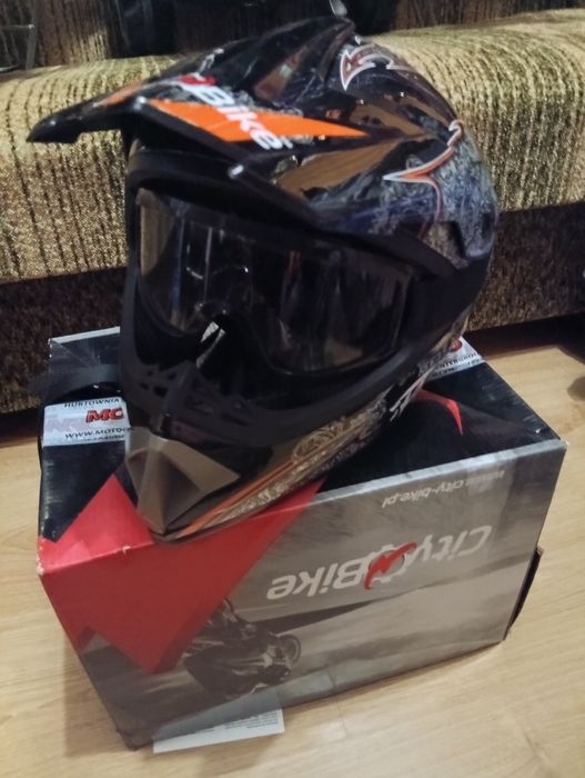 Kask crossowy/rowerowy + gogle CityBike