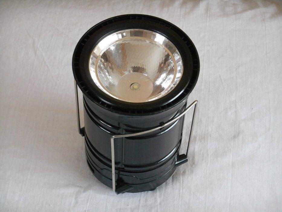 Лампа кемпінгова з функцією павербанку на сонячній батареї чорного кол