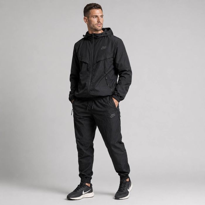 Чоловічий костюм Nike Air Tech чорний графіт | Весна-літо | Преміум плащівка + жатка.