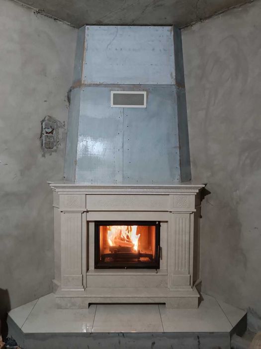 Встановлення камінів під ключ з подачею гарячого повітря на будинок