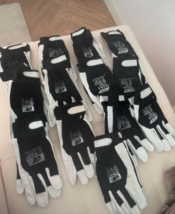 Rękawice robocze skórzane ochronne ab black tech 4 różne rozmiary 13 par